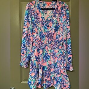 Lilly Pulitzer Cristiana Dress in Lilac Rose Just a Little Jelly print. Size 10.